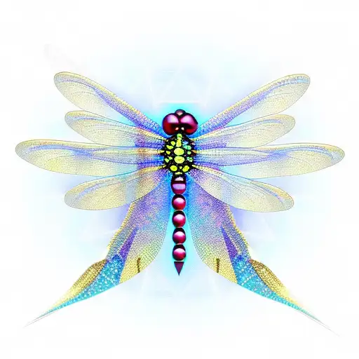 Dragonfly Made Of Diamond-shaped Glass Tiles