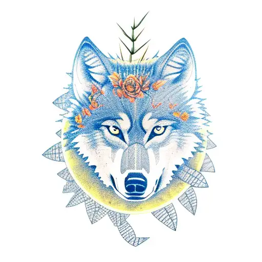 Open Book With Thorns And Roses Coming Out To Form A Wolf