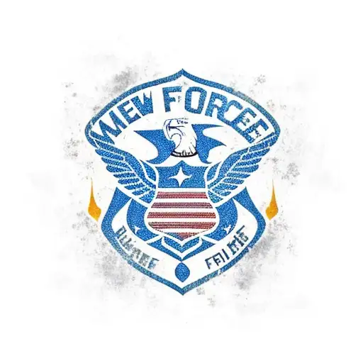 Color American Flag With Us Air Force Symbol