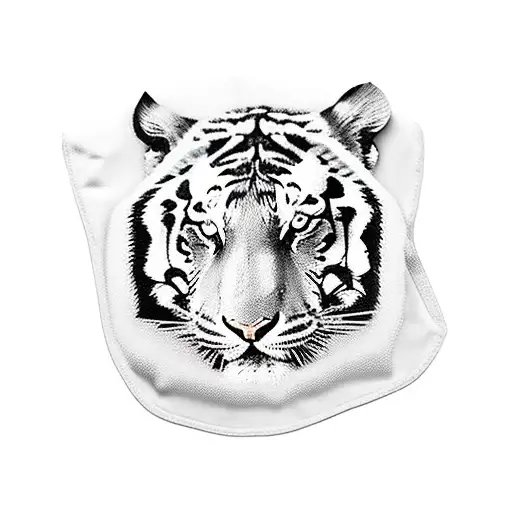 Tiger Head Behind Parachute