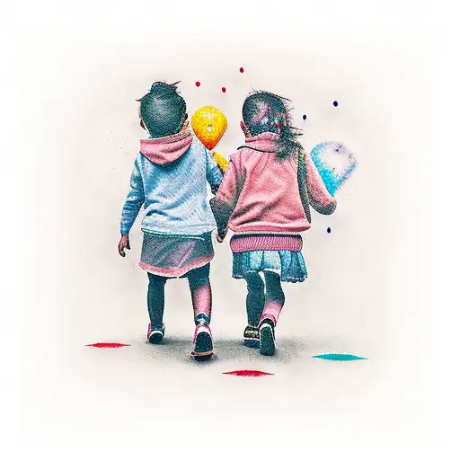 Mother Kid Tattoo For 4 Daughters And 1 Son