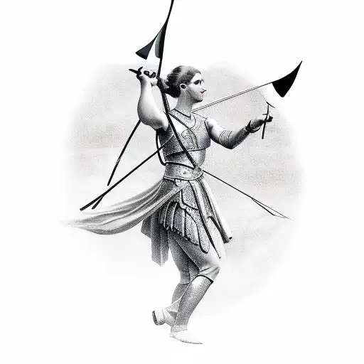 Woman With Bow And Arrow From Ancient Greece