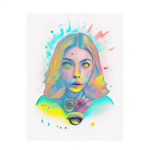 La Cara De Una Hiena Con La Boca Abierta Y Mucho Color