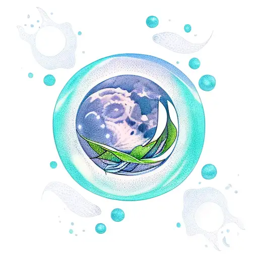 Moon Flower And Ocean