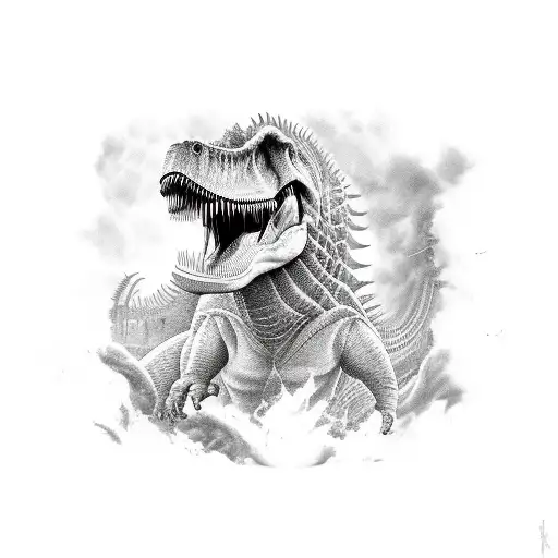 Tyrannosaurus With Machine Gun