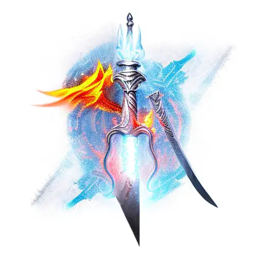 Ice Sword With Flame