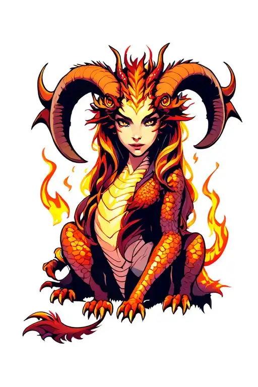 Girl Aries Fire 2 Dragon