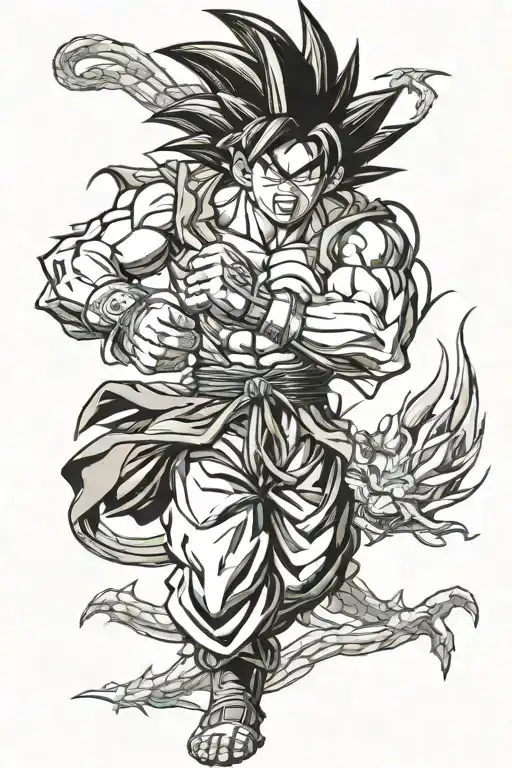 Goku Punching Out Of Chenron Dragon Wrapped