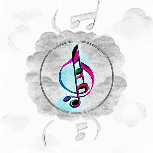 Music Note With Clouds