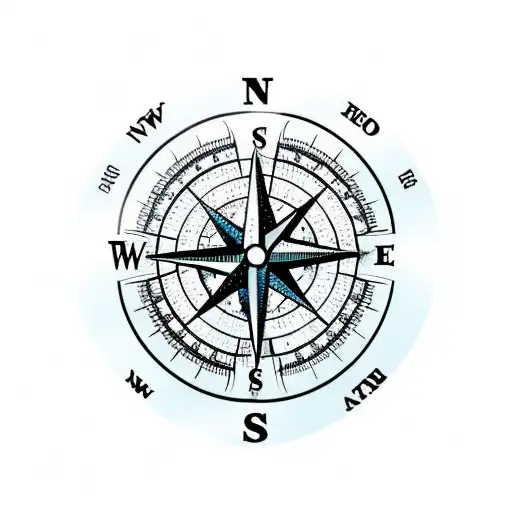 A Compass Intertwined With A Military Dog Tag