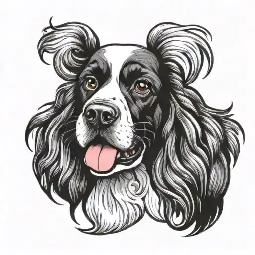 Black And White Cocker Spaniel Dog