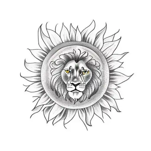 Sunflower And Lion Combination