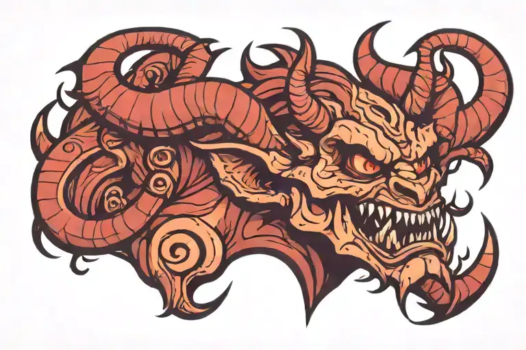 Demon With Horns Instead Of Eyes