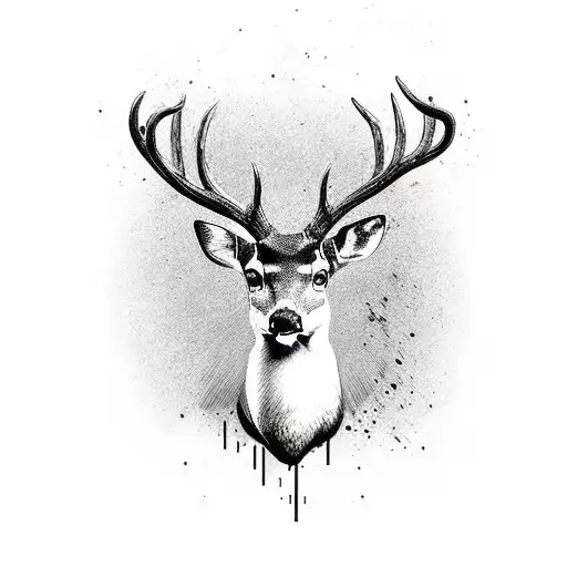 Black And White Deer