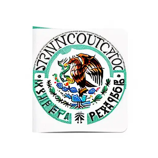 Mexico Country Shape Surrounded By Multiple Passport Stamps