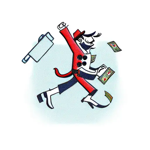 Monopoly Money Man Running Away