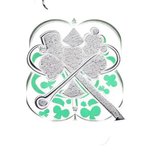 King Of Spades Mixed With A Four Leaf Clover