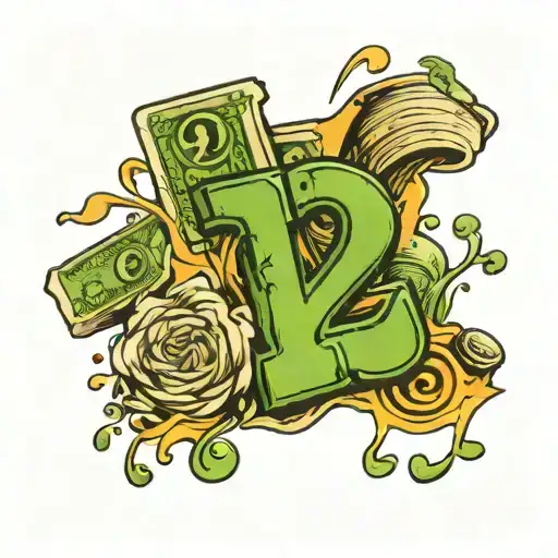 A Tattoo With Number One Number Two With Paper Money On It Tripping On Acid