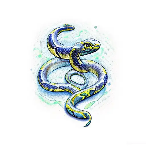 Snake Coiled Around Pean