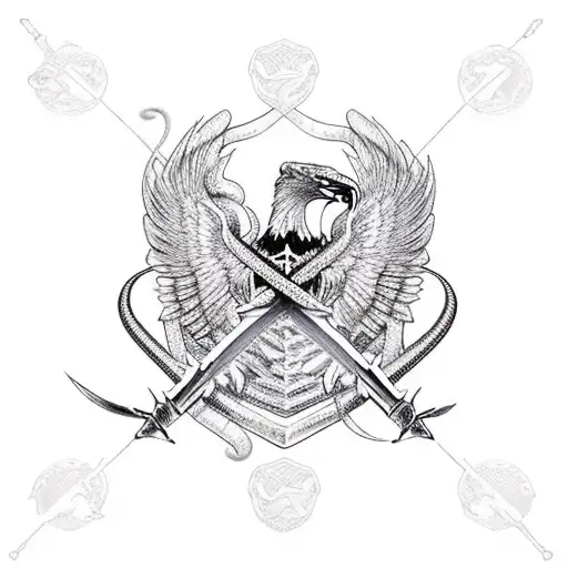 Sword With Snake Fighting Eagle
