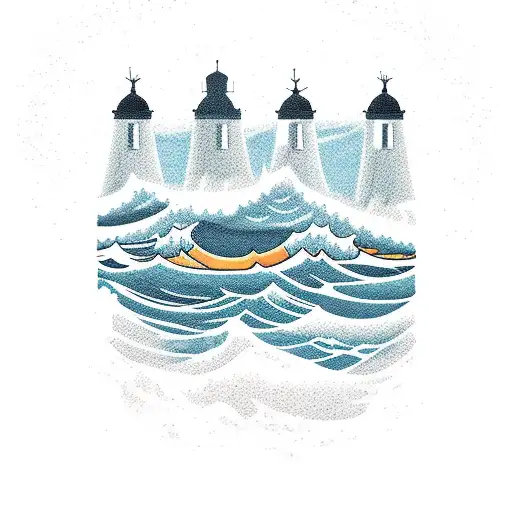 Lighthouse Mountains Waves