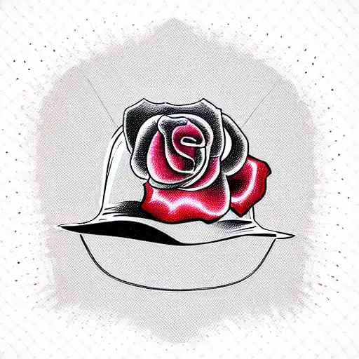Bull Skull Cowboy Hat Rose