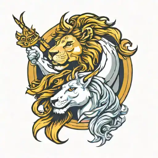 Unicorn And Lion Head