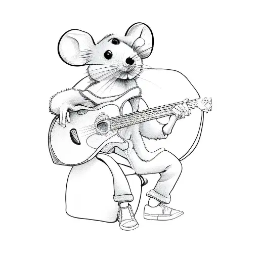 A Mouse Playing An Acoustic Guitar