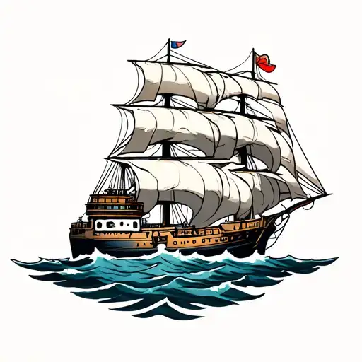 Beautiful Girl With A Ship