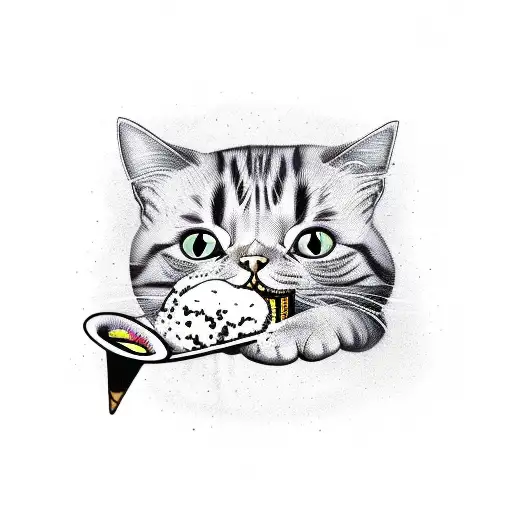 Cat Eats Ice Cream