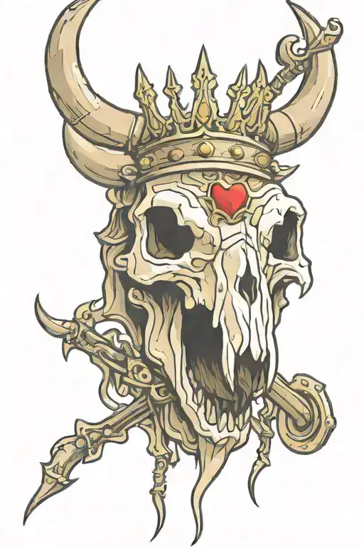 Bull Skull Wearing A Crown