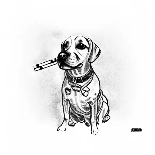 Dog Smoking A Cigarette