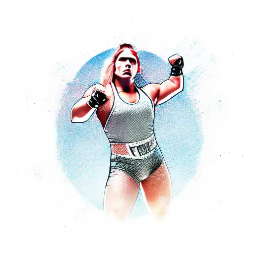 A Fierce Female Wrestler In A Dynamic Pose