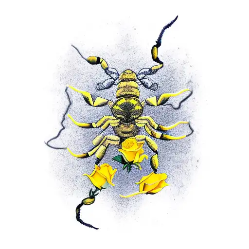 Scorpion With Yellow Roses