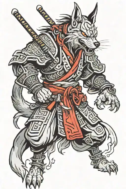 Samurai Wolf Looking Forward