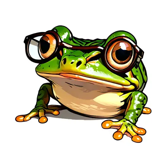 Frog With Buttcheeks With Eye Glasses On His Face
