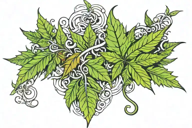 Weed Leaf Music Intertwined