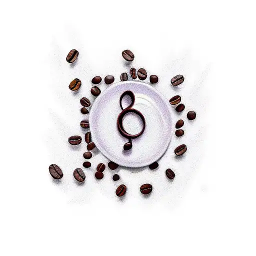Coffee Beans Forming A Music Note