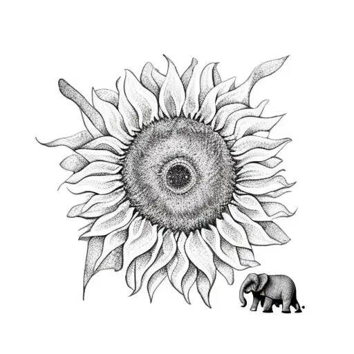 Sunflower And Elephant