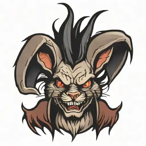 Demon Cartoon Bunny Head
