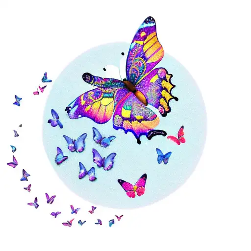 Butterfly With Moon And Roses