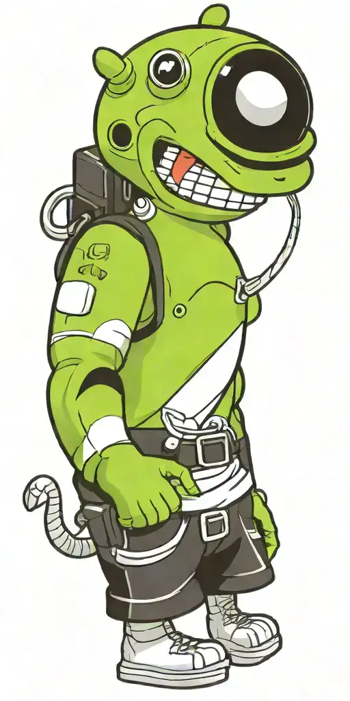 A New-school Tattoo Featuring A Mashup Of Different Video Game Characters