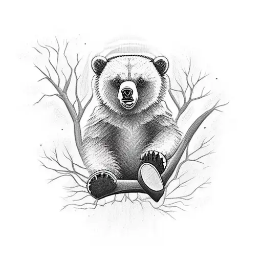 Cadaveric Bear Trying Ti Climb A Tree