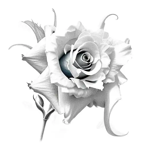 Rose Daffodil And Holly