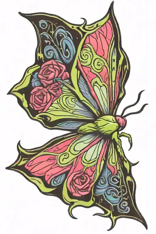 Luna Moth With Switch Blade Behind