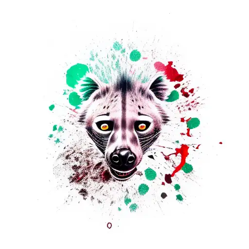 A Fierce Spotted Hyena Wielding A Blood-stained Sword In A Dramatic Battle Scene