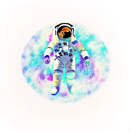 Astronaut Floating In A Galaxy