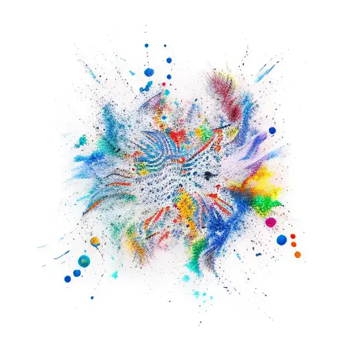 An Abstract Tattoo Design Symbolizing The Concept Of 'Water Is Thicker Than Blood'