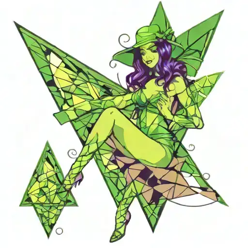 Absinthe Green Fairy And Triangles Overlapping One Triangle