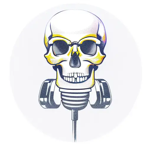 Skull And Roses With Microphone